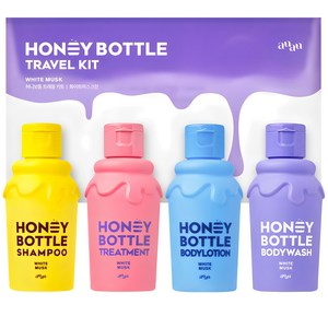 아유아유 허니보틀 트래블 키트 화이트 머스크향 4종 세트, 1세트