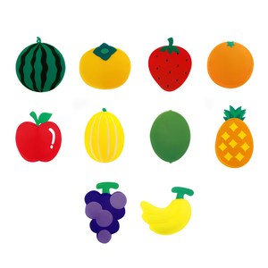 청양토이 펠트 찍찍이 교육자료 10종 세트, 과일