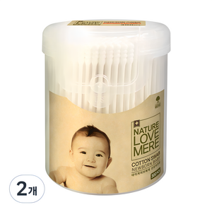 네이쳐러브메레 신생아 면봉 원통형, 300개입, 2개