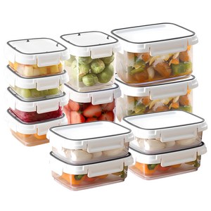 창신리빙 스카이락 밀폐 반찬통 직중1호 460ml x 4p + 직중2호 980ml x 2p + 정1호 240ml x 4p + 정2호 650ml x 2p 세트, 1세트, 12종