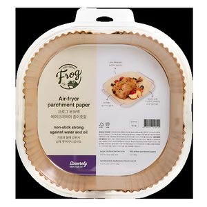 프로그 무표백 에어프라이어 정사각 종이호일, 23cm, 100개, 1개