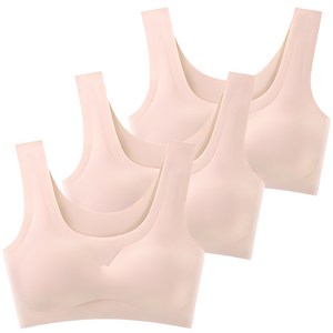 두발로 여성용 무봉제 스킨핏 심리스 노라인 브라 3P