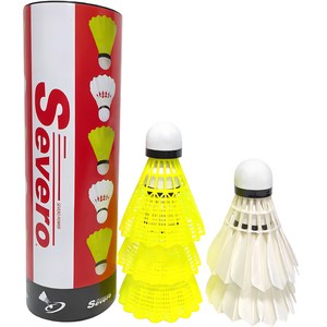 세베로 혼합5입 배드민턴 셔틀콕 깃털2p+나일론3p, 화이트 + 옐로우, 5개입, 1개