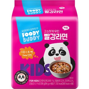 푸디버디 빨강라면, 소고기맛, 84g, 4개
