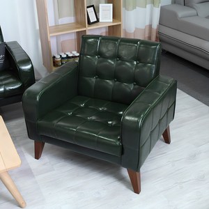 마티노가구 로즈마리 원목 인조가죽 1인용 소파, 3.뉴로즈마리 1인_다크그린