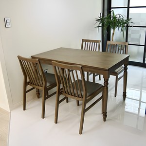 [파스텔우드] 원목 4인용식탁세트 가정용 식탁세트, 브라운