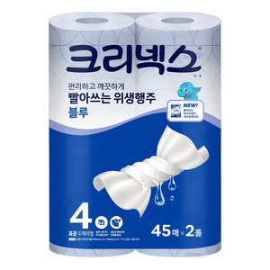 크리넥스 빨아쓰는 위생행주 블루 1겹, 45매, 2개