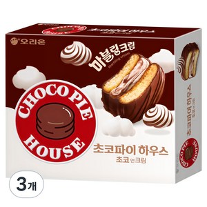 오리온 초코파이 하우스 초코앤크림, 408g, 3개