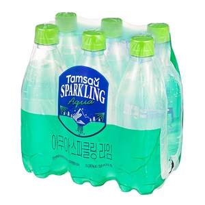 탐사 아쿠아 스파클링 라임 무라벨, 500ml, 6개