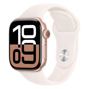 Apple 애플워치 10 GPS+Cellula, 42mm, 알루미늄, 로즈 골드 / 라이트 블러시 스포츠 밴드, S/M