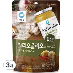 청정원 알리오올리오 파스타소스 갈릭 앤 페페로치노, 100g, 3개