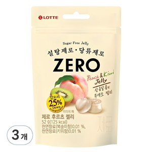 롯데제로 후르츠 젤리, 52g, 3개