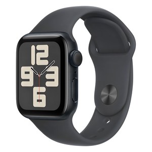 Apple 정품 2024 애플워치 SE 2세대 알루미늄 케이스, 40mm, GPS, 미드나이트 / 미드나이트 스포츠 밴드, S/M