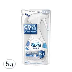 페브리즈 섬유탈취제 깨끗한 향 리필, 320ml, 5개