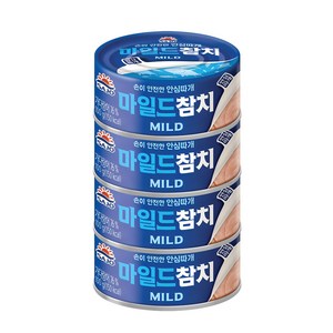 사조참치 마일드 참치 안심따개, 100g, 4개