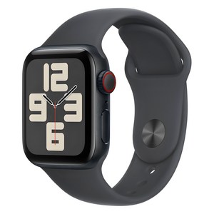 Apple 정품 2024 애플워치 SE 2세대 알루미늄 케이스, 40mm, Cellula, 미드나이트 / 미드나이트 스포츠 밴드, S/M