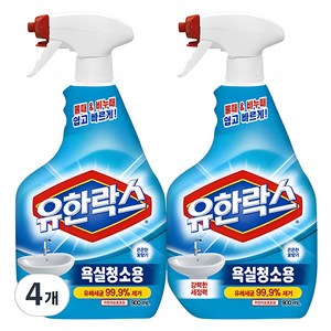 유한락스 욕실청소용 세정제, 900ml, 4개