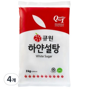 큐원 하얀 설탕, 3kg, 4개