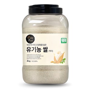 Prime Field 2024년산 햅쌀 유기농 쌀 백미, 4kg, 1개