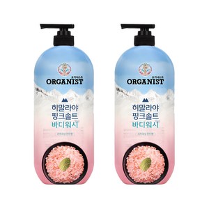 오가니스트 히말라야 핑크솔트 풍성한 거품 산뜻한 바디워시 민트향, 900g, 865ml, 2개