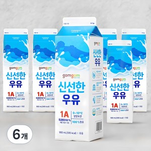 곰곰 신선한 1A 우유, 900ml, 6개