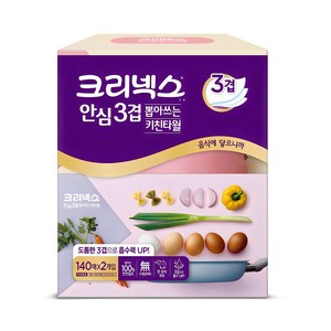 크리넥스 안심 3겹 뽑아쓰는 키친타올, 140개입, 2개