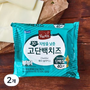 상하치즈 지방을 낮춘 고단백 치즈 15매, 270g, 2개