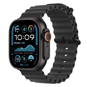 Apple 정품 2024 애플워치 Ulta 2 티타늄 오션 밴드, 49mm, GPS+Cellula, 블랙 / 블랙, Regula