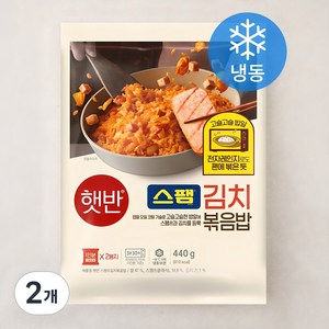 햇반 스팸 김치 볶음밥 2인분 (냉동), 440g, 2개