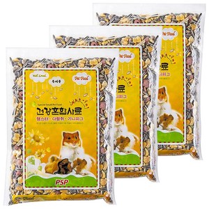 PSP 건강혼합 햄스터 사료 (햄스터/기니피그/다람쥐) 600g, 3개입