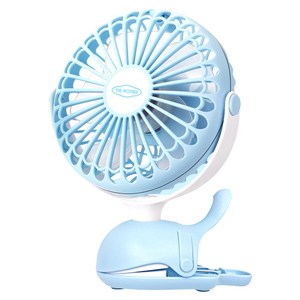 더마더 USB 충전식 유모차 고래 선풍기, 블루, 1개