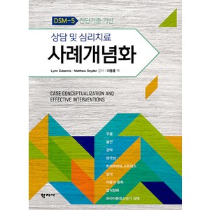 [학지사]상담 및 심리치료 사례개념화 : DSM-5 진단기준 기반, 학지사, Lynn Zubenis Matthew Snyde