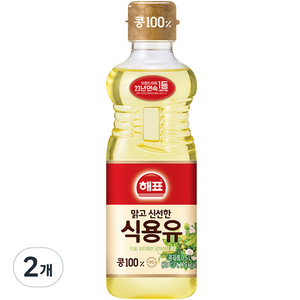 해표 식용유, 500ml, 2개