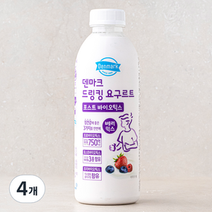 덴마크 드링킹요구르트 포스트바이오틱스 베리믹스, 750ml, 4개