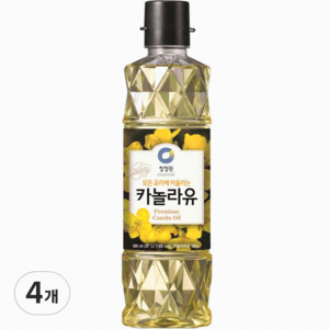 청정원 카놀라유, 900ml, 4개