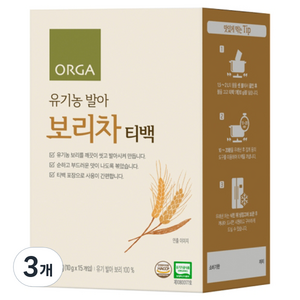 올가홀푸드 유기농 발아 보리차, 10g, 15개입, 3개, 10g