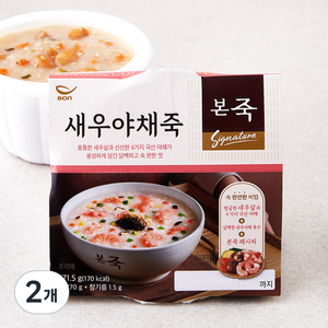 본죽 새우 야채죽, 271.5g, 2개