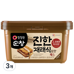 청정원순창 진한 재래식 된장, 2kg, 3개