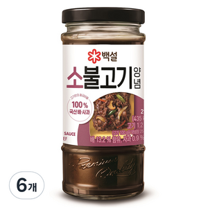 백설 소불고기 양념, 290g, 6개