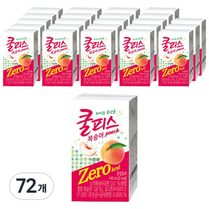 동원 쿨피스 제로 테트라 복숭아, 140ml, 72개