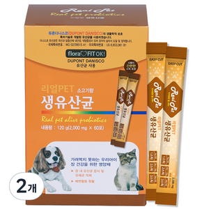 리얼Pet 반려동물 영양제, 장건강/유산균, 2개, 120g