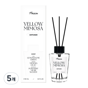피죤 디퓨저 방향제 옐로미모사 본품, 90ml, 5개