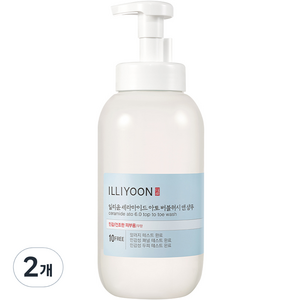 일리윤 세라마이드 아토 버블워시앤샴푸 바디워시 무향, 900ml, 2개