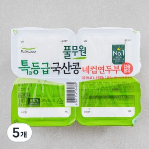 풀무원 특등급 국산콩 네컵연두부, 360g, 5개