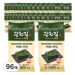 광천김 매일 먹어도 맛있는 파래 도시락김, 4g, 96개