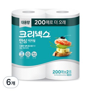 크리넥스 안심 키친타월, 200매, 6개