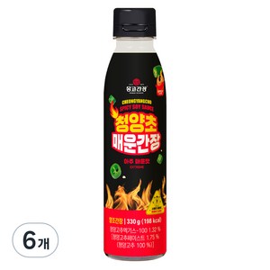 몽고간장 청양초 매운간장 아주매운맛, 330g, 6개