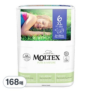 몰텍스 퓨어&네이처 밴드형 기저귀 21매 4팩, 6단계, 168매