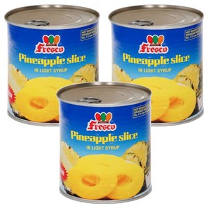 프레스코 파인애플슬라이스 통조림, 3개, 410g