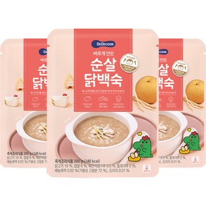 베베쿡 바르게 만든 순살 닭백숙, 200g, 3개